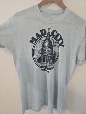 Vintage Mad City Wisconsin T Shirt Mens Medium 70s or 80s No tag